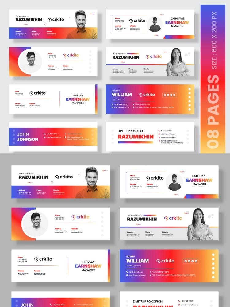 Colorful Email Signature Template Corporate Identity