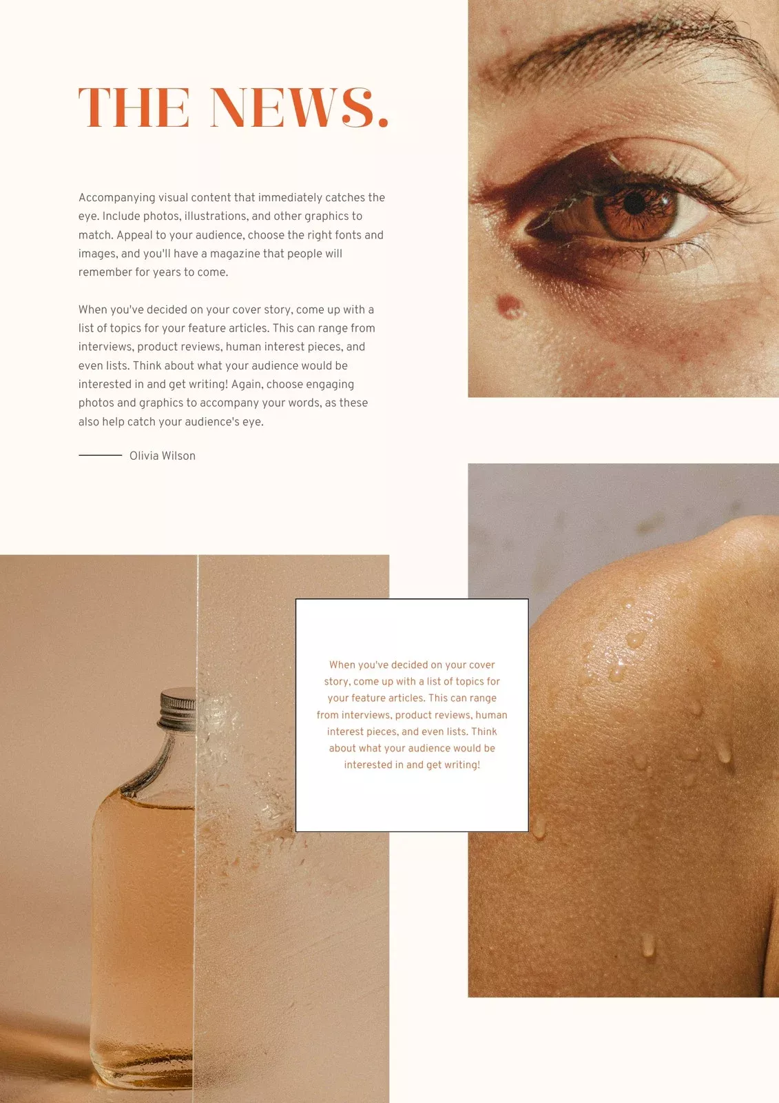 Cream Peach Modern Beauty Trend  Email Newsletter – Templates by Canva