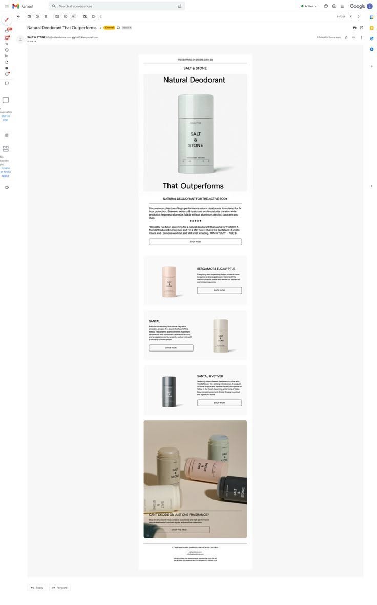 SALT AND STONE Email Campaign Design