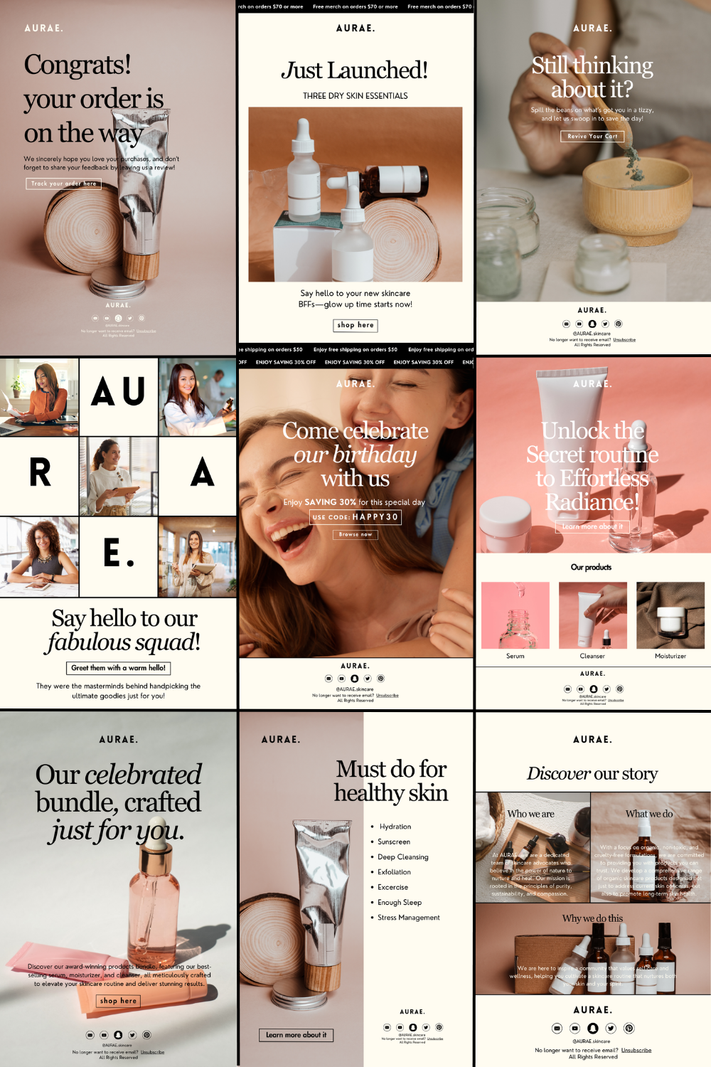 Customizable Skincare Business Email Newsletter Template – Made with Canva