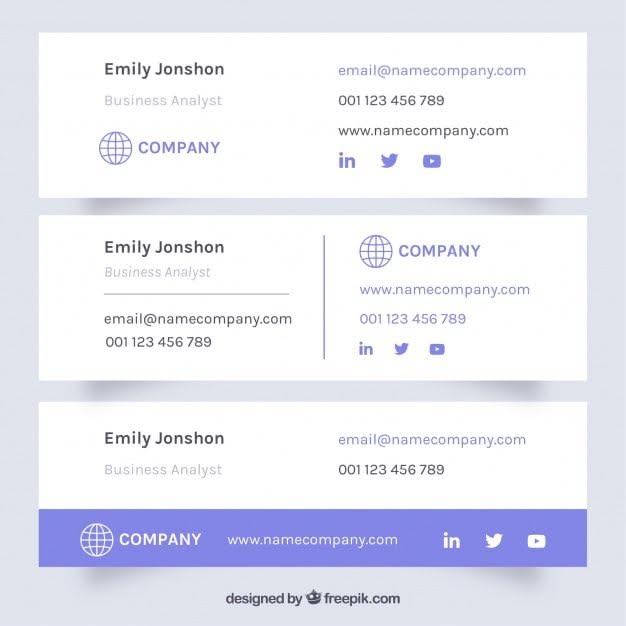 Email signature collection in flat style | Premium Vector