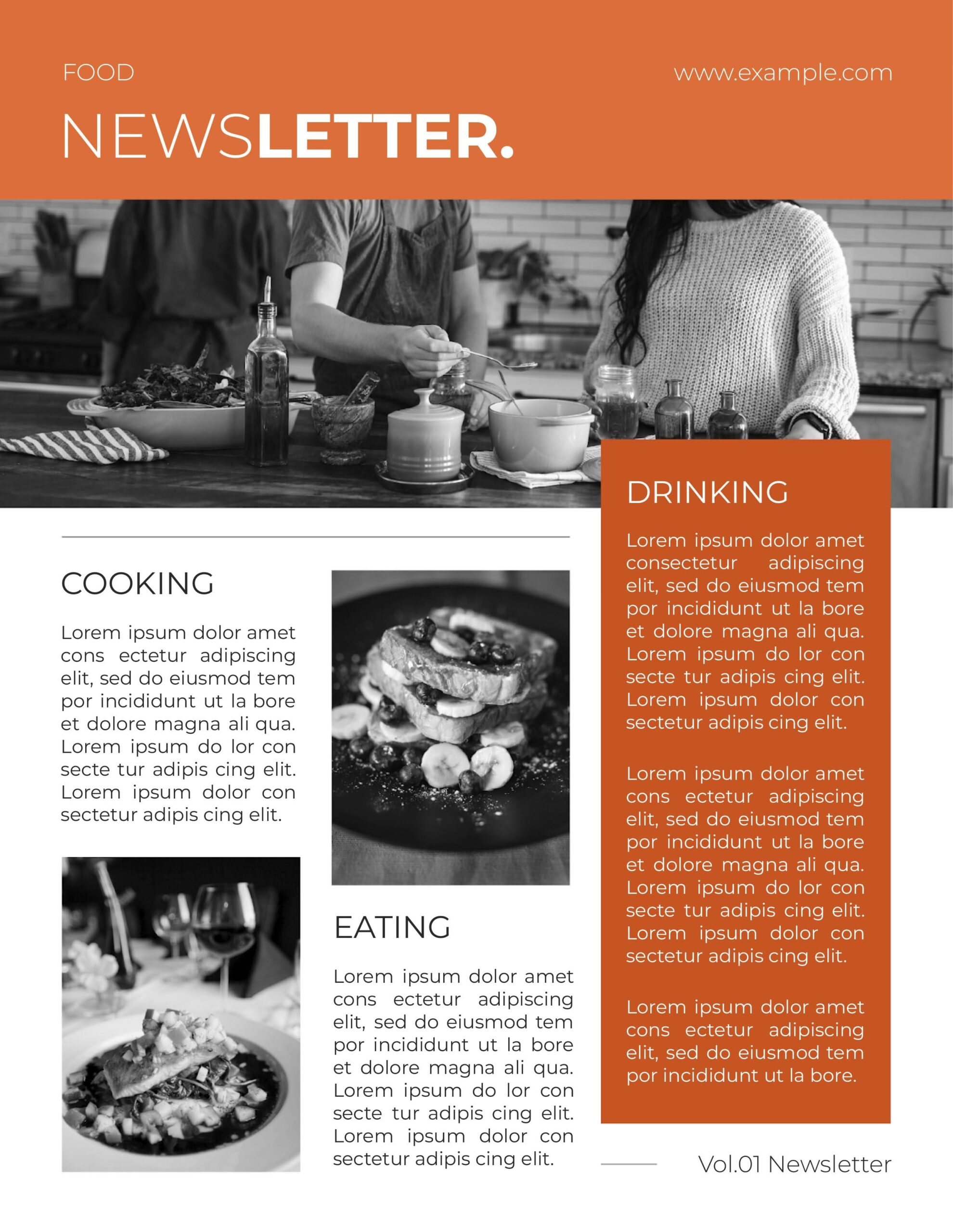 Simple Orange Food Newsletter