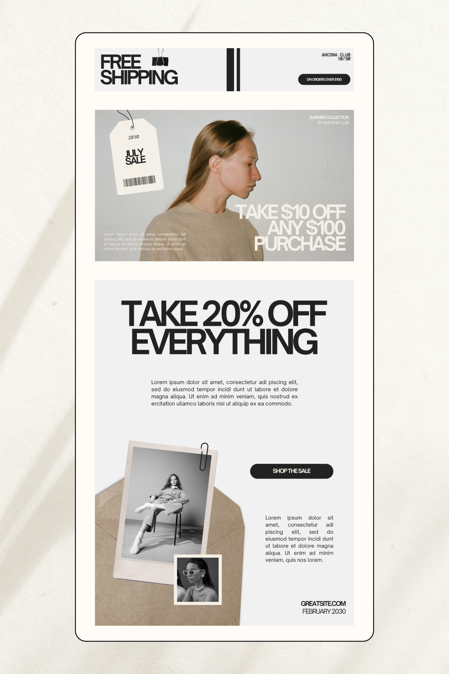 Email Marketing Template, Modern Newsletter Template, Mailing List Design, Canva