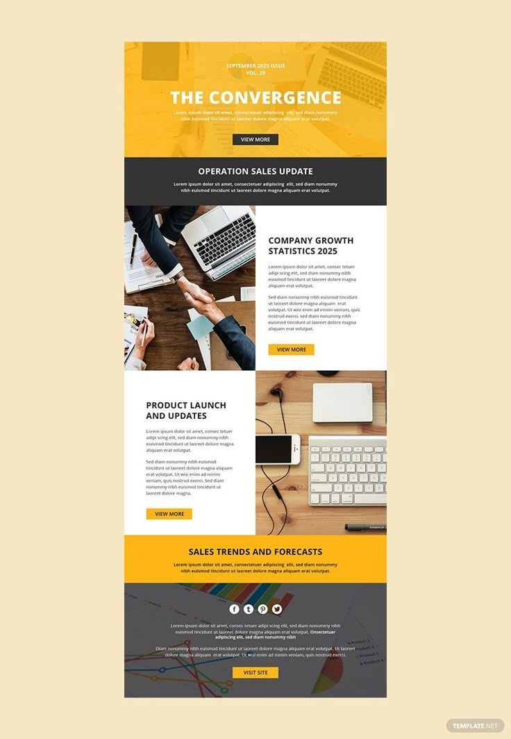 Sales Email Newsletter Template – HTML5; Word; Outlook; Apple Pages; PSD