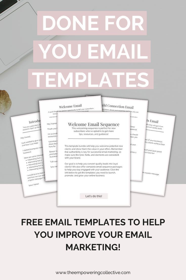 Done for you email marketing templates.