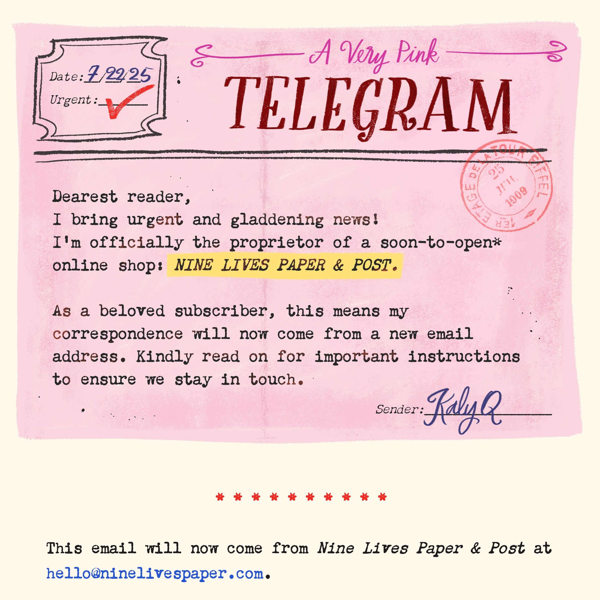 Graphic props: Illustrated telegram