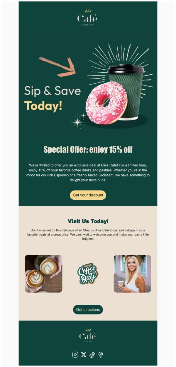 Sale Email Template ‘Coffee Shop’ for Food