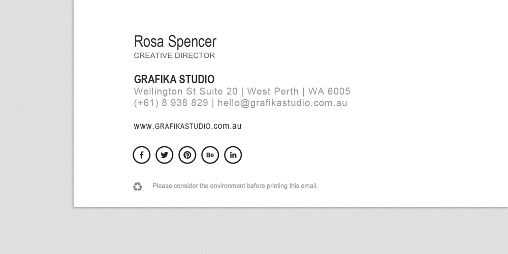 How To Create A Professional Email Signature — Grafika Studio | Branding and Digital Design