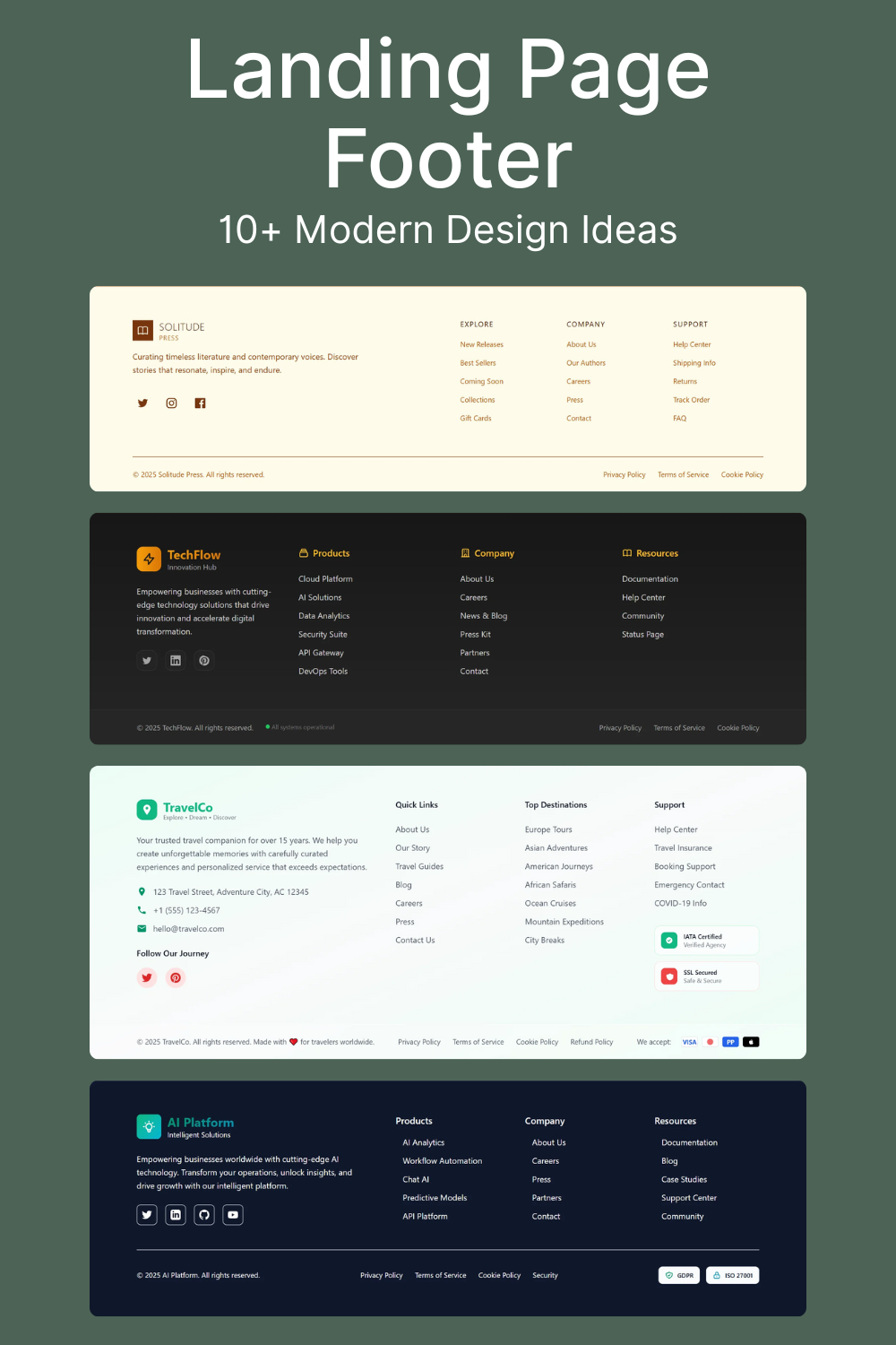 15+ Modern Landing Page Footer design examples | LandingGo