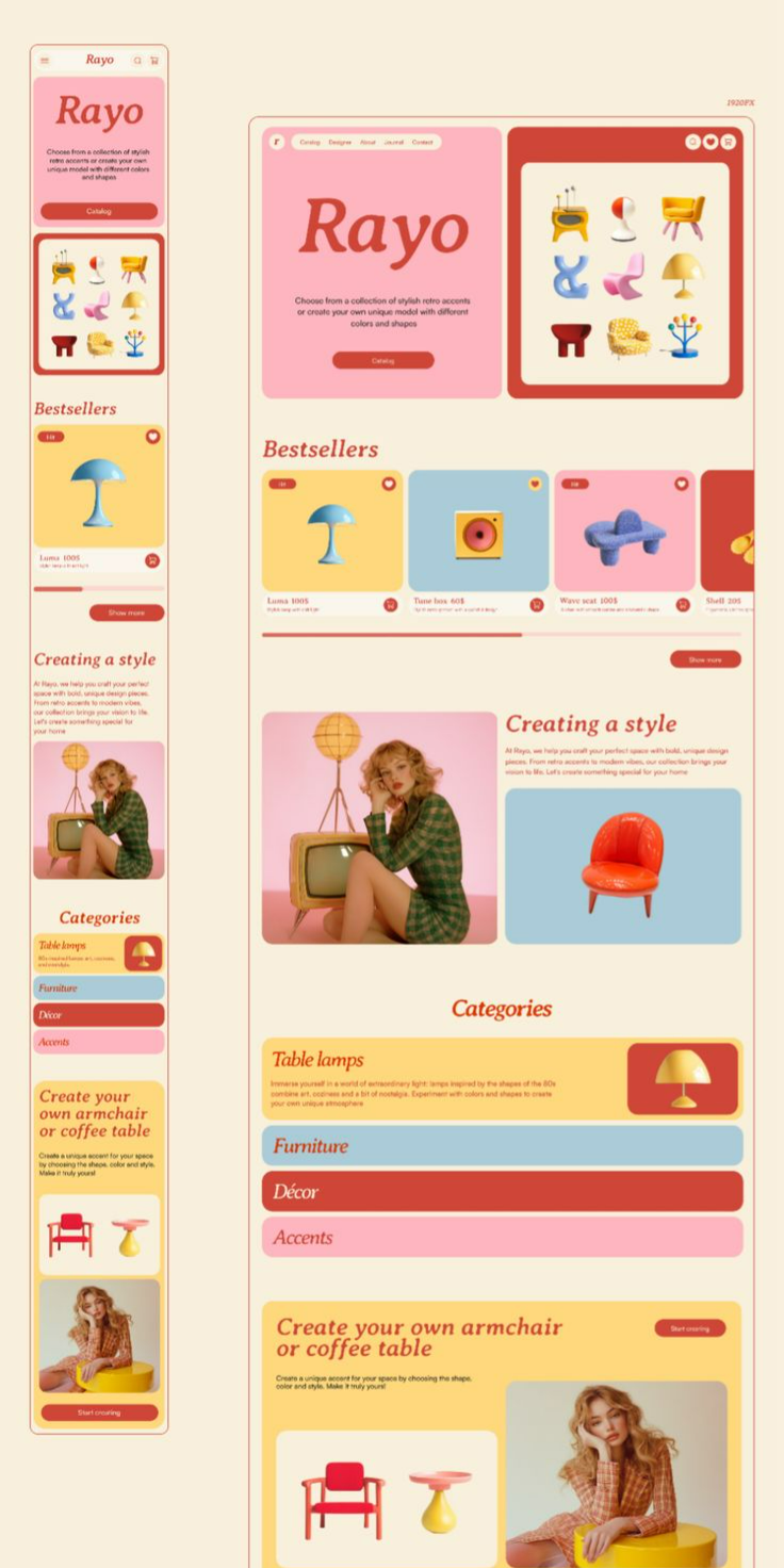 Rayo – Main Page Design