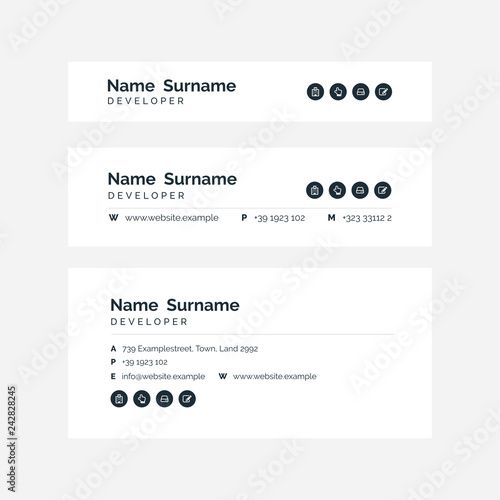 Corporate Email Signature Design Grey Horizontal