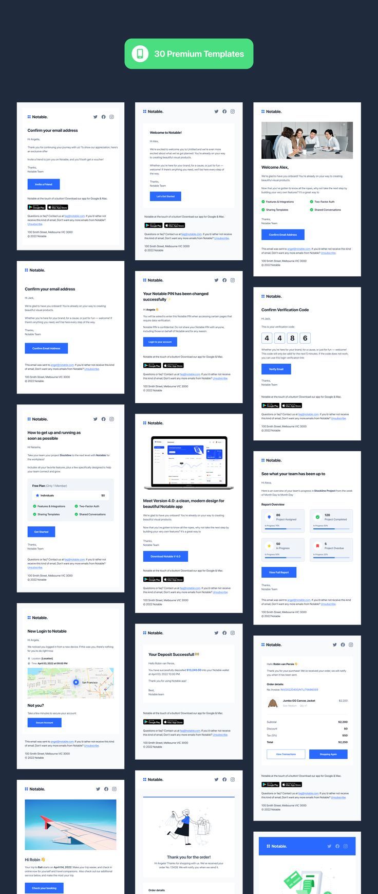 Notable – Free Email Template Premium & Free – Email Template