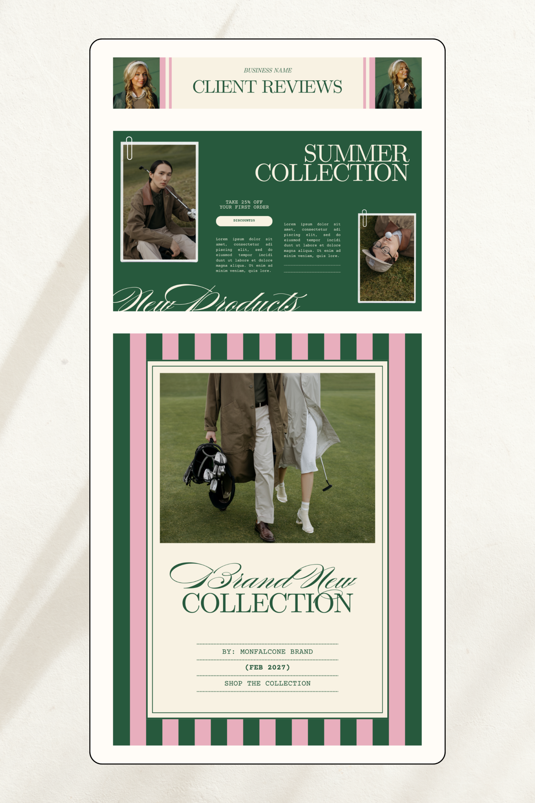 Email Marketing Template, Modern Newsletter Template, Mailing List Design, Canva