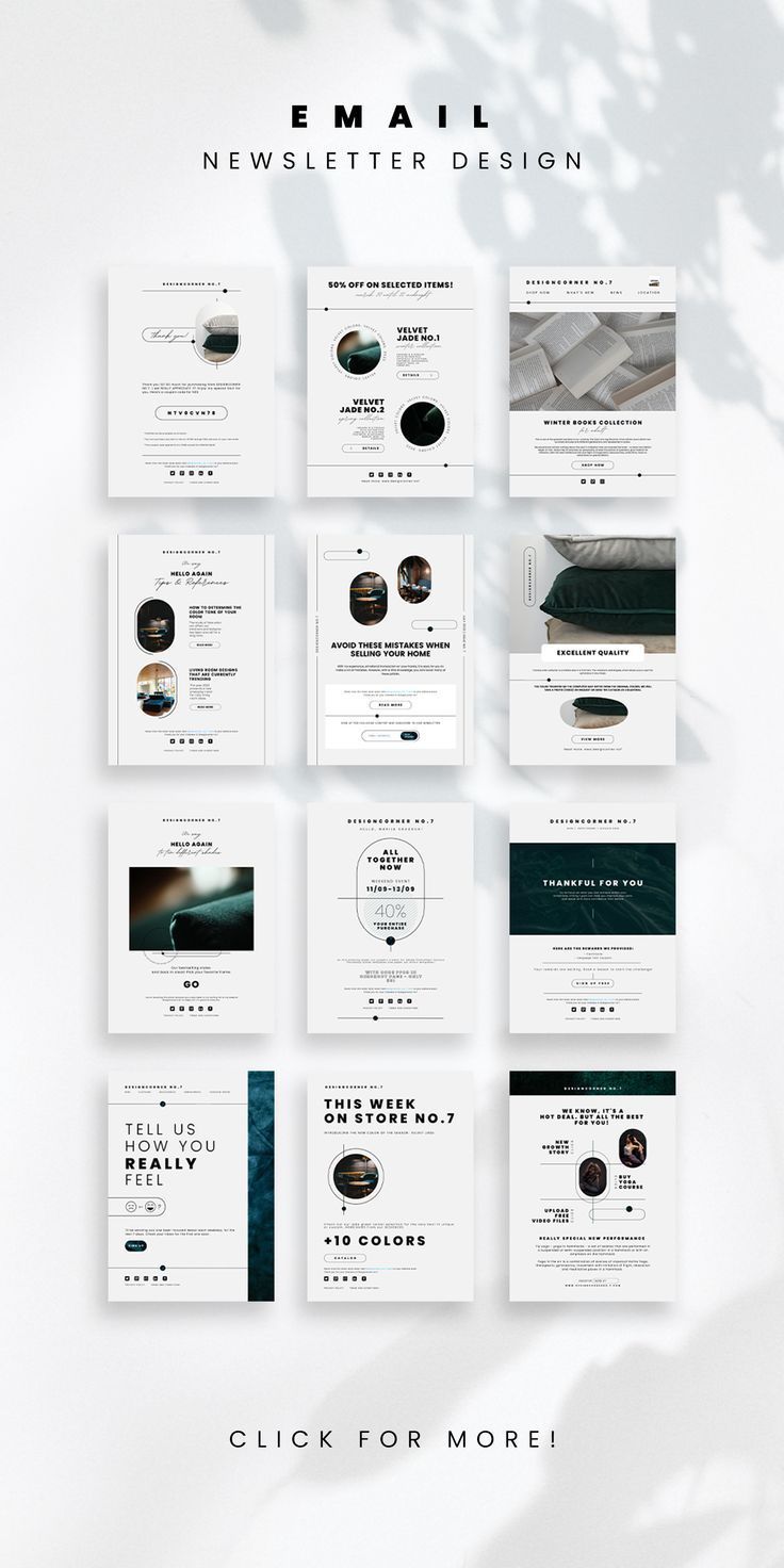 Modern Black & White Minimalist Email Newsletter Design Layout