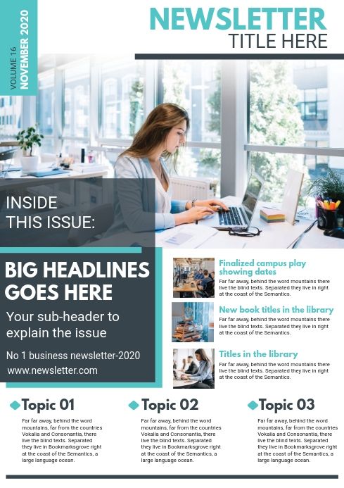 Copy of Corporate Newsletter Magazine Page Template