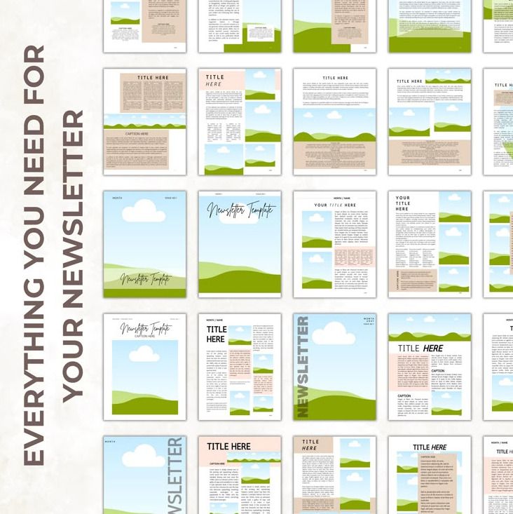 Modèle de lettre d’information de 30 pages, modifiable dans le journal numérique Canva pour entrepr