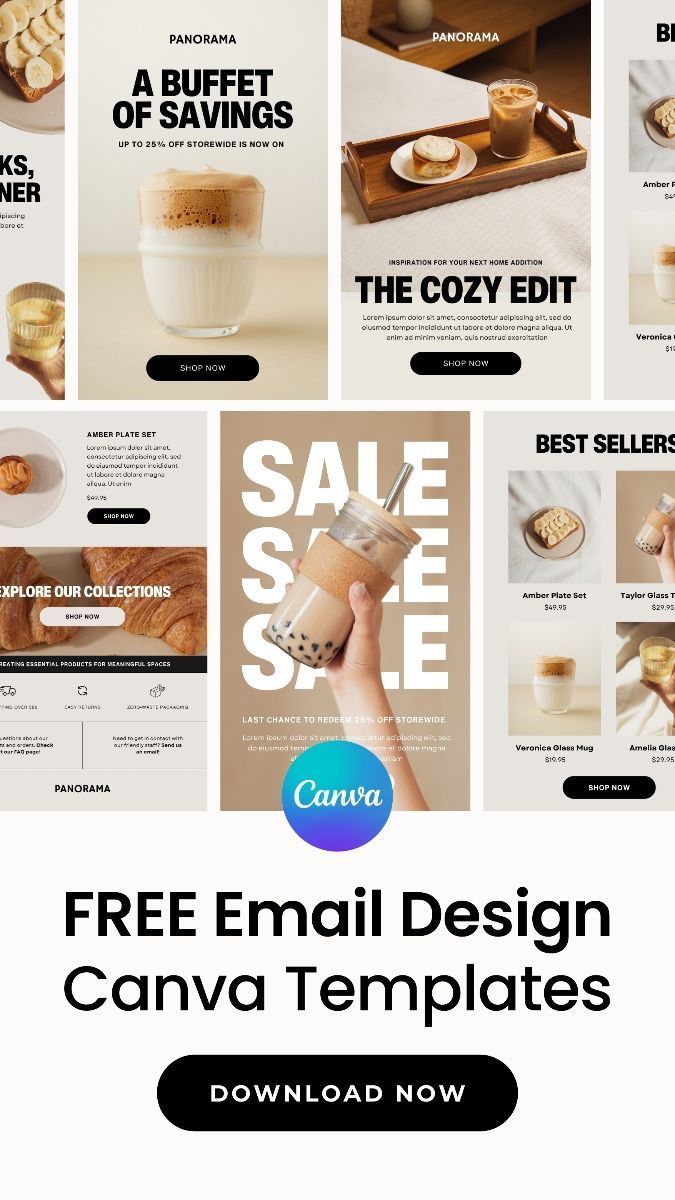 Beige Home Decor Email Templates for Small Businesses Canva