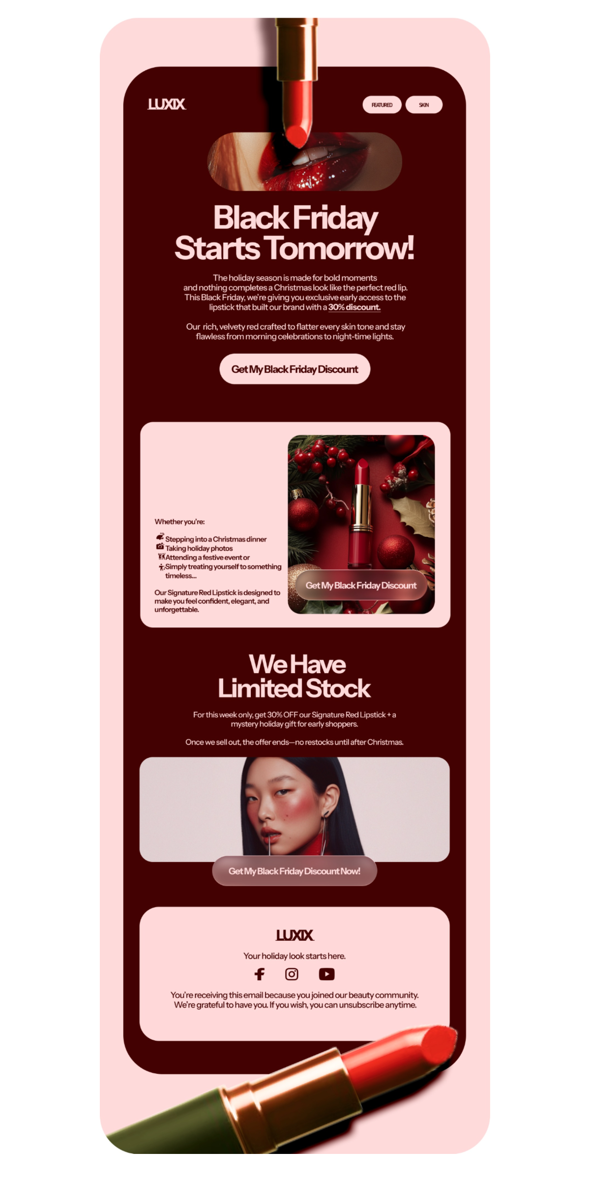 High-Converting Black Friday Email Design for Cosmetics & Beauty Brands ?