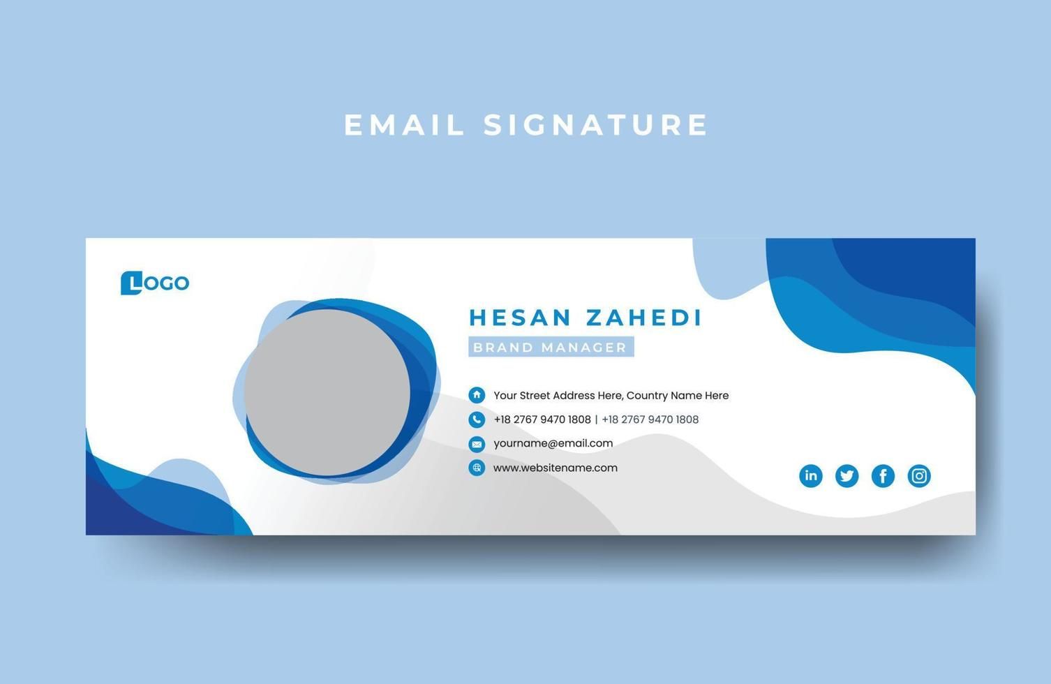 Download Email signature or email footer design template free Vector for free