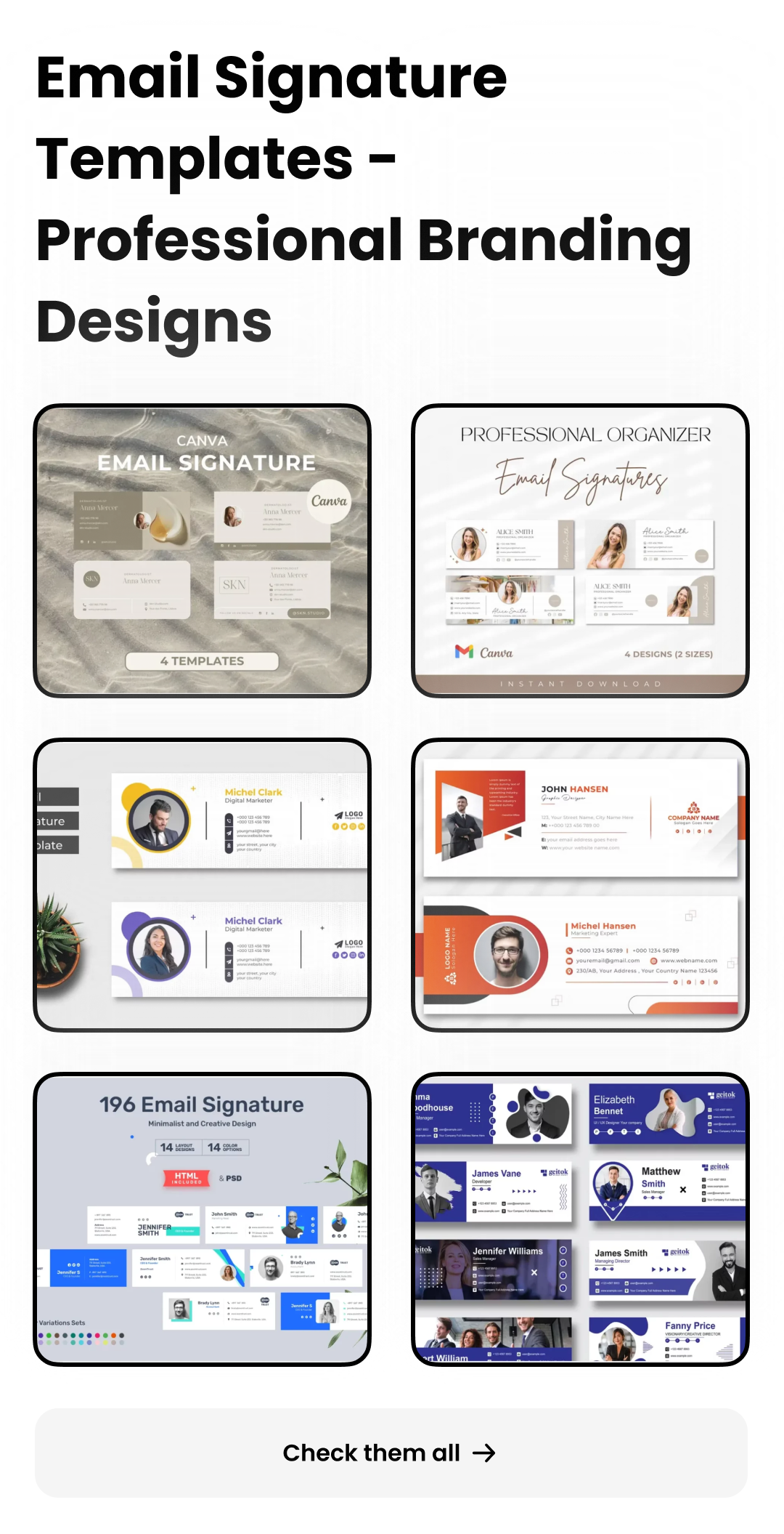 Email Signature Templates – Professional Branding Designs