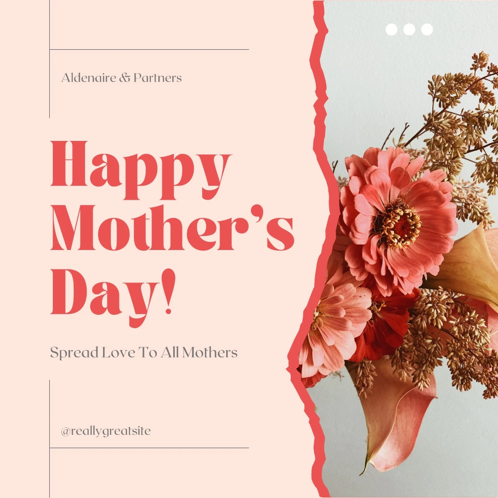 Peach Floral Happy Mothers Day Instagram Post – Templates by Canva