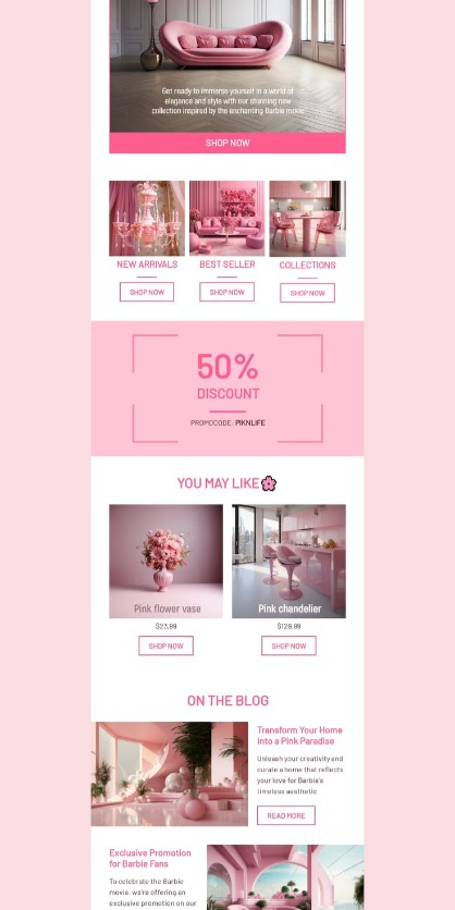 I will design custom mailchimp, klaviyo email marketing template newsletter.