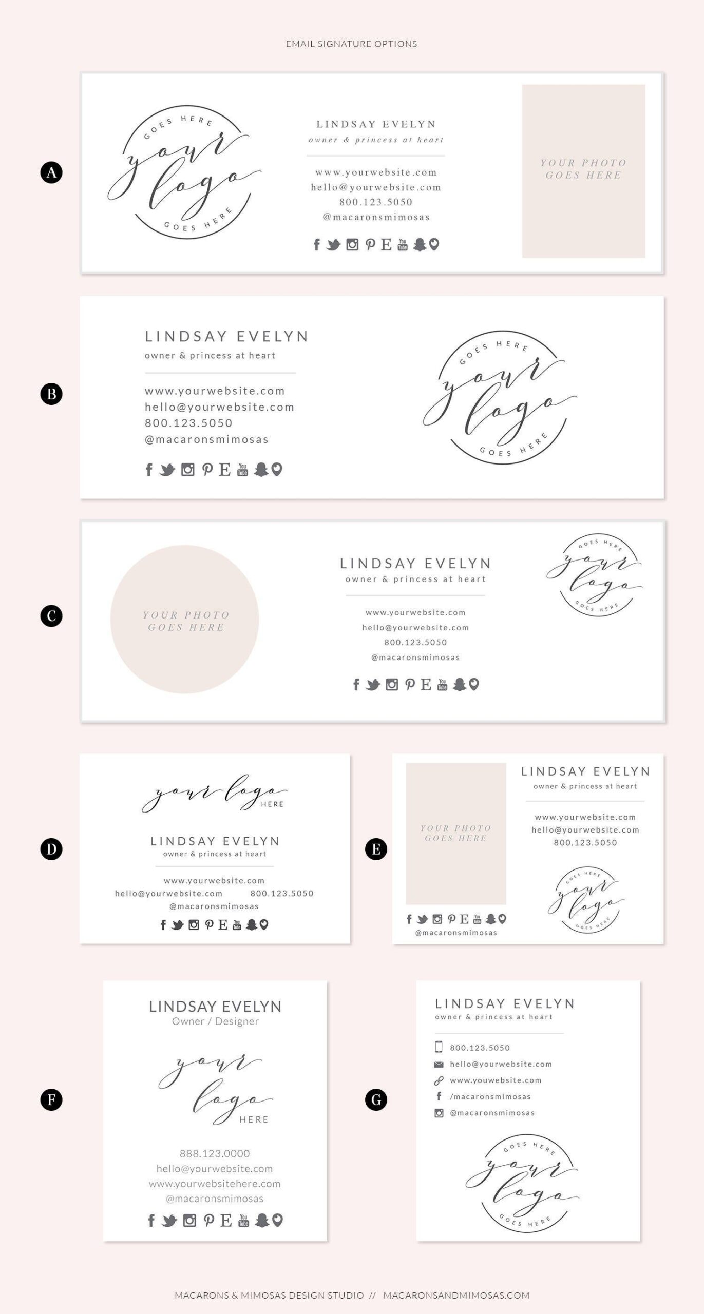 Elegant Watercolor Hexagon Branding & Email Signature Ideas