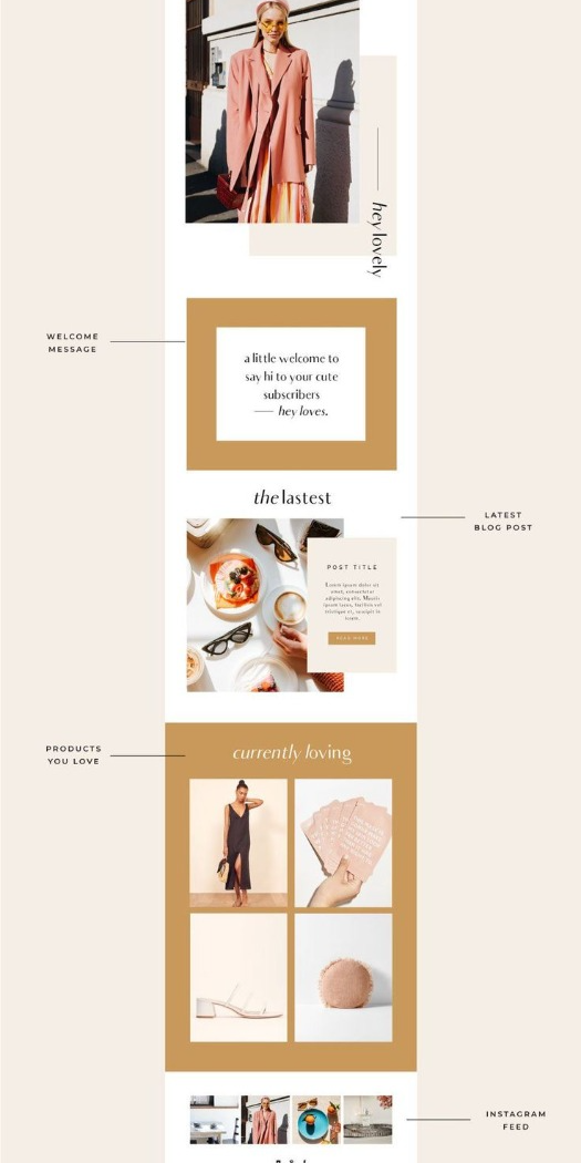 Custom HTML Email Newsletter Design for Klaviyo and Mailchimp