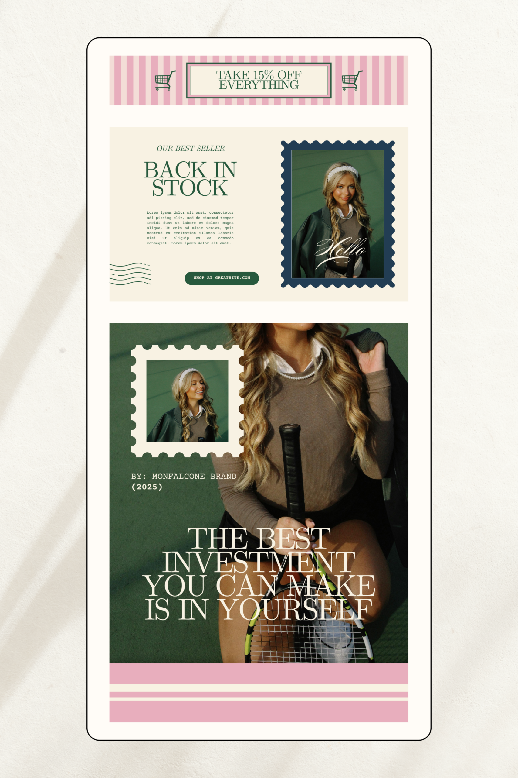 Email Marketing Template, Modern Newsletter Template, Mailing List Design, Canva