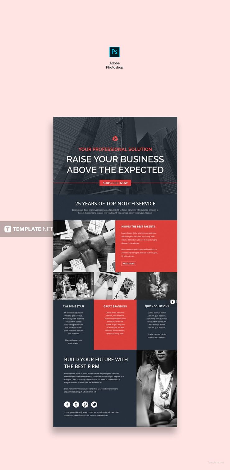 Corporate Email Newsletter Template in HTML5, PSD, Outlook – Download | Template.net