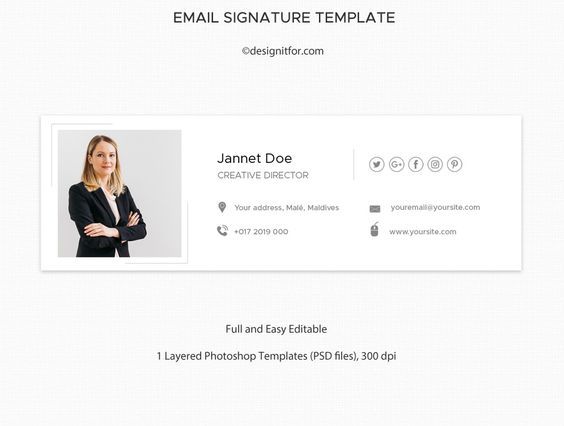 Email signature template, Photoshop template, , Psd Email template