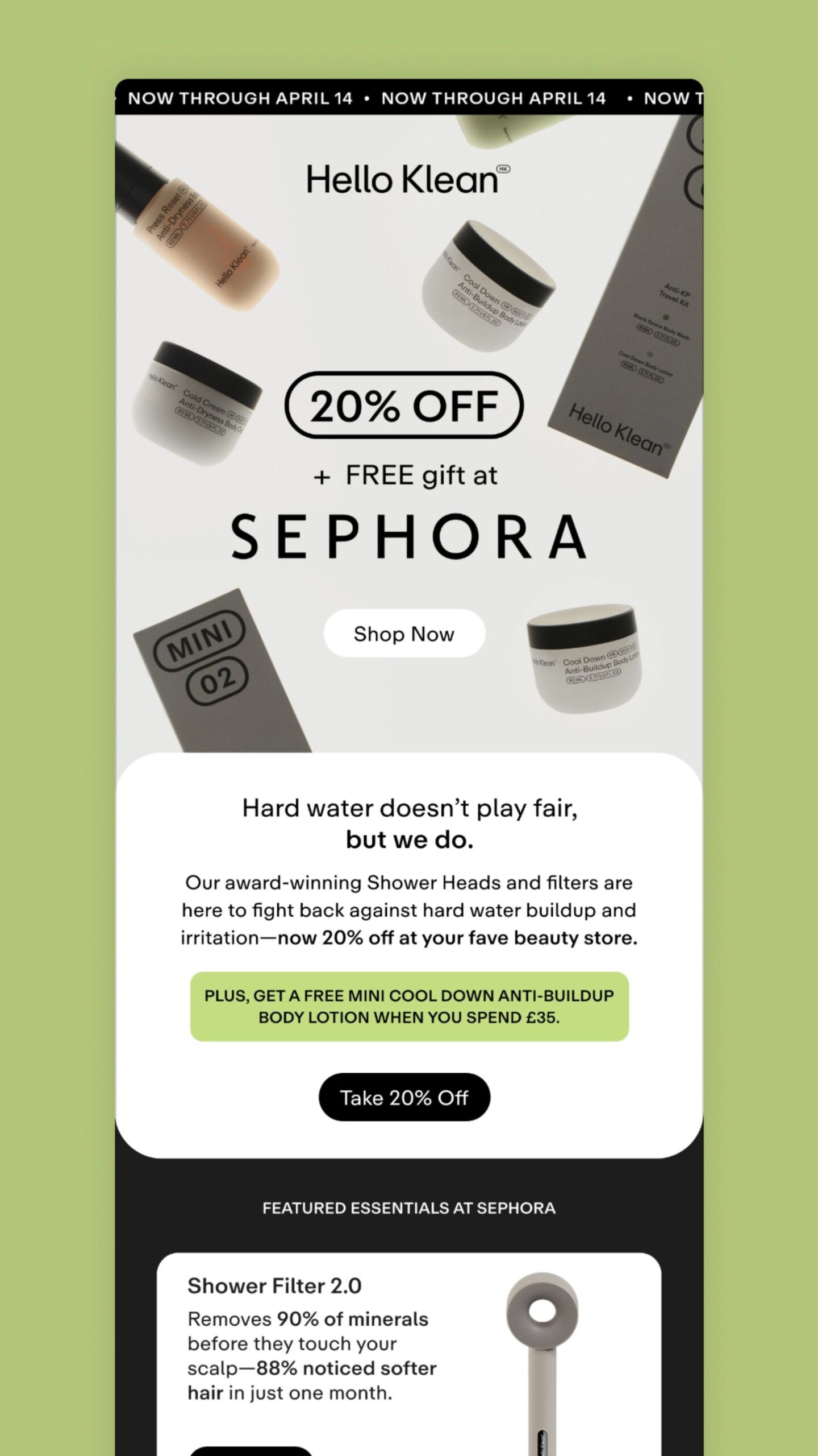 A clean skincare promo email that hits different