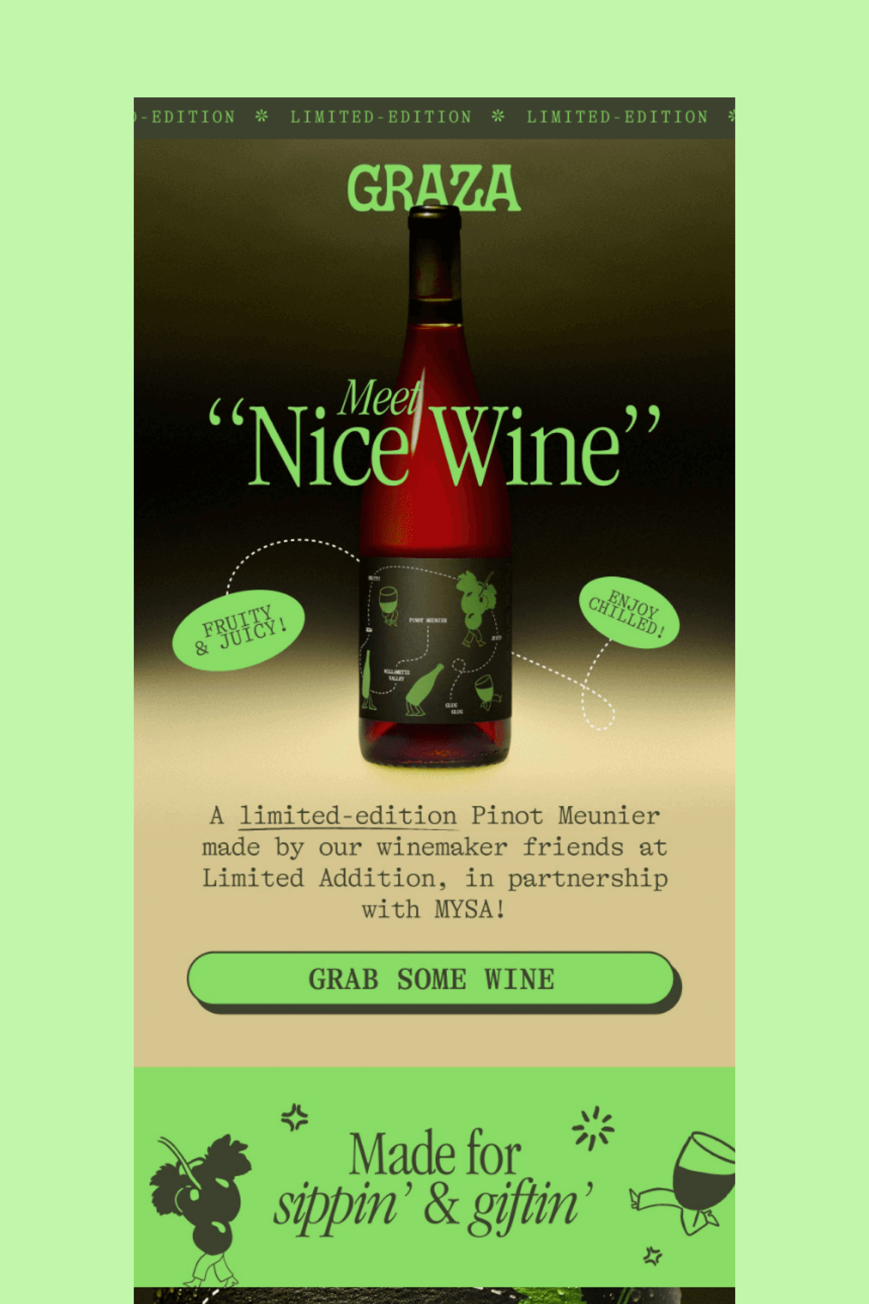 Graza Meet Nice Wine | Email Design Inspiration