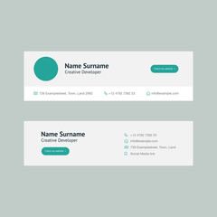 Corporate Email Signature Design Mint Horizontal Stock Vector | Adobe Stock