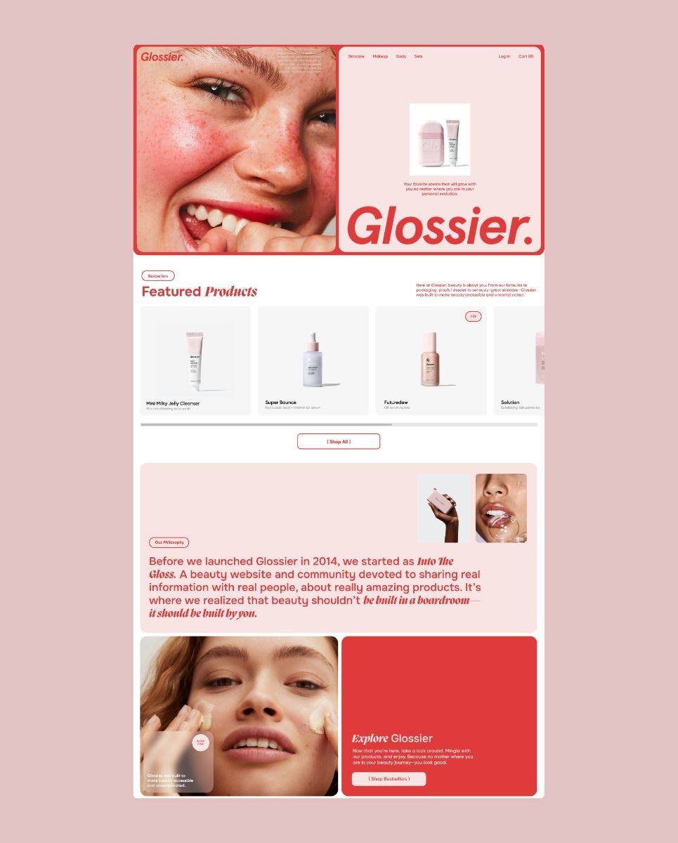 Beauty website design cosmetics store webdesign