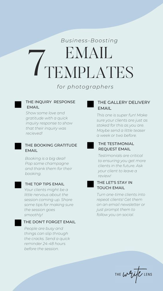 7 business-boosting email templates for photographers.