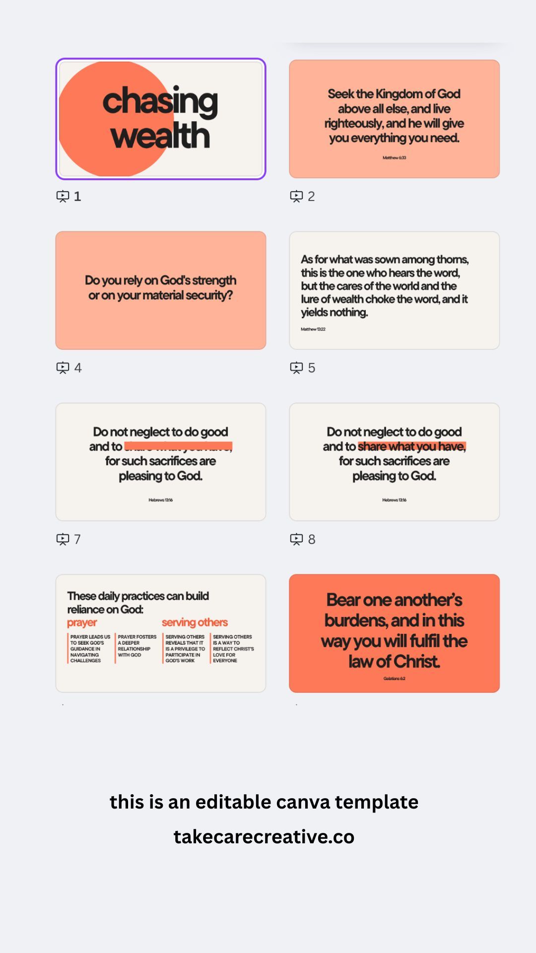 Red Peach Black Bold Geometric Christian Sermon Church Presentation Canva Template