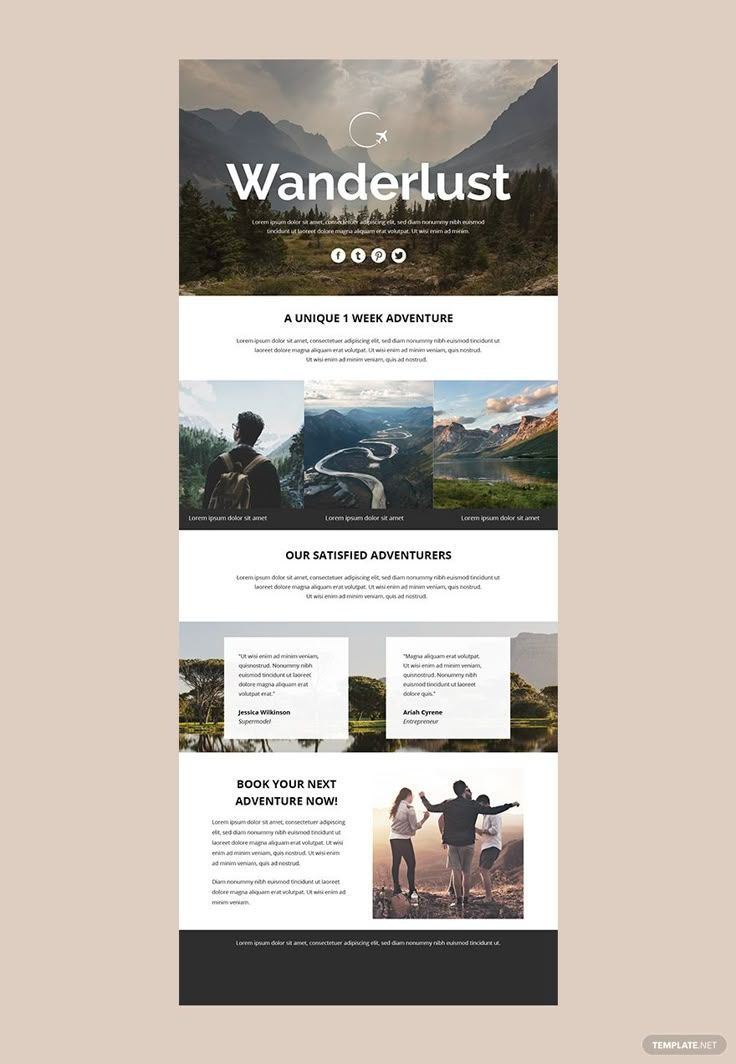 Travel Email Newsletter Template – HTML5; Outlook; PSD