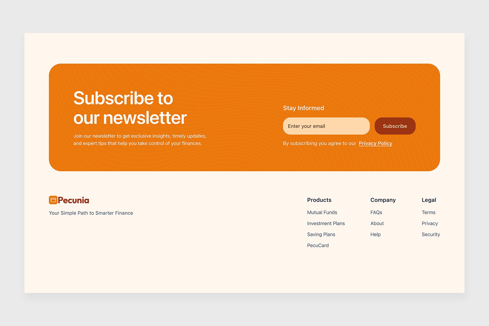 Pecunia – Footer Design