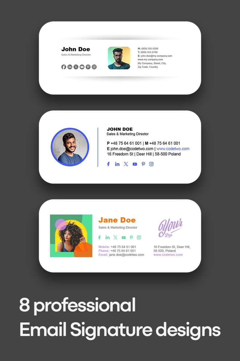 8 modern email signature designs for freelancers