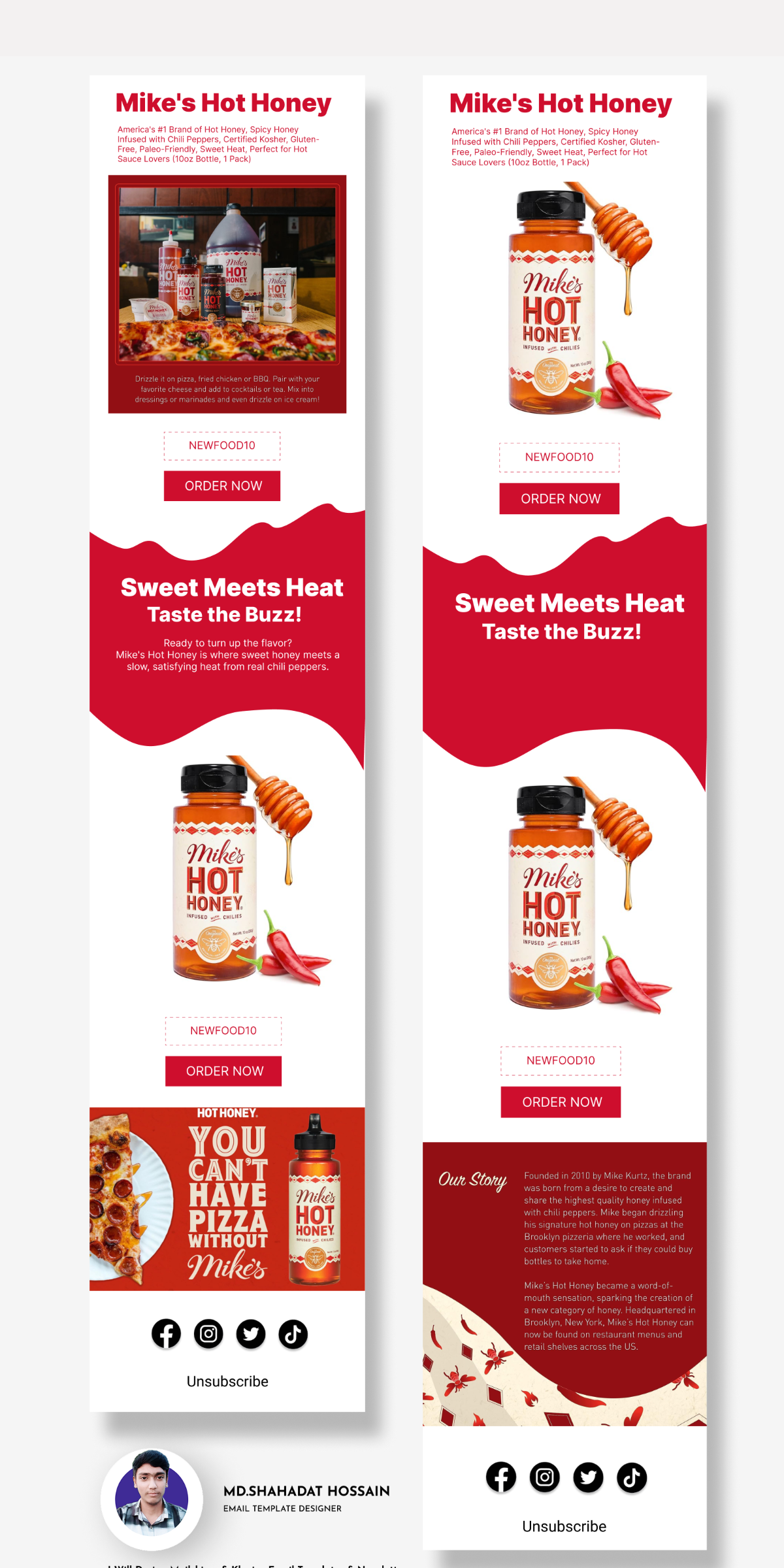 Food Newsletter Design | Email Template Design