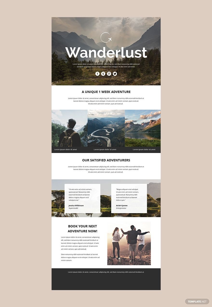 Travel Email Newsletter Template in PSD, HTML5, Outlook – Download |