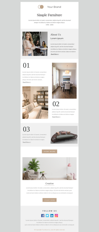 Furnished Furniture email Template | Unlayer