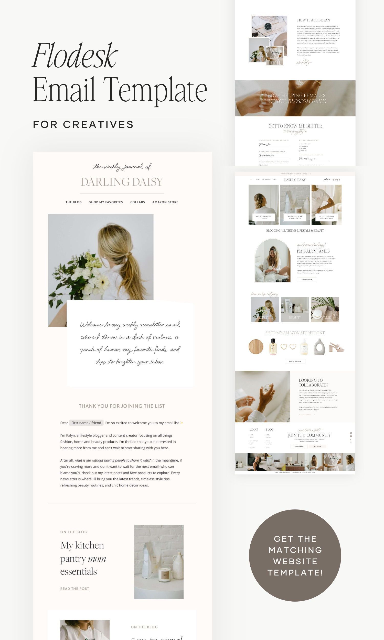 Minimal Flodesk Email Template for Creatives | Welcome Email Design Templates