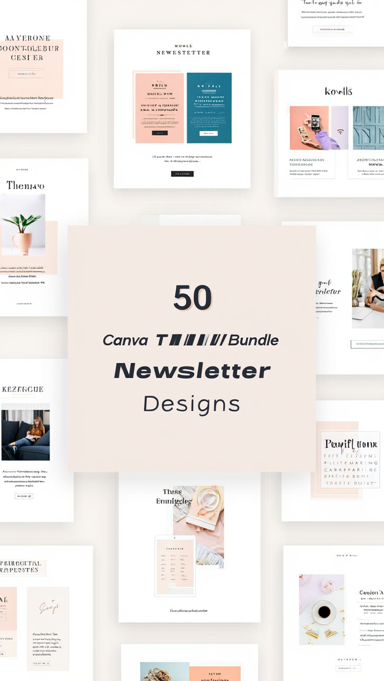 Editable Newsletter Layout Bundle Canva Mockup Email Template Bundle