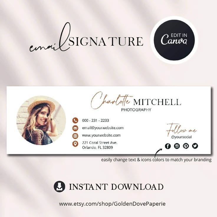 No need to be a designer: Stunning Email Signature Templates with Photo & Logo