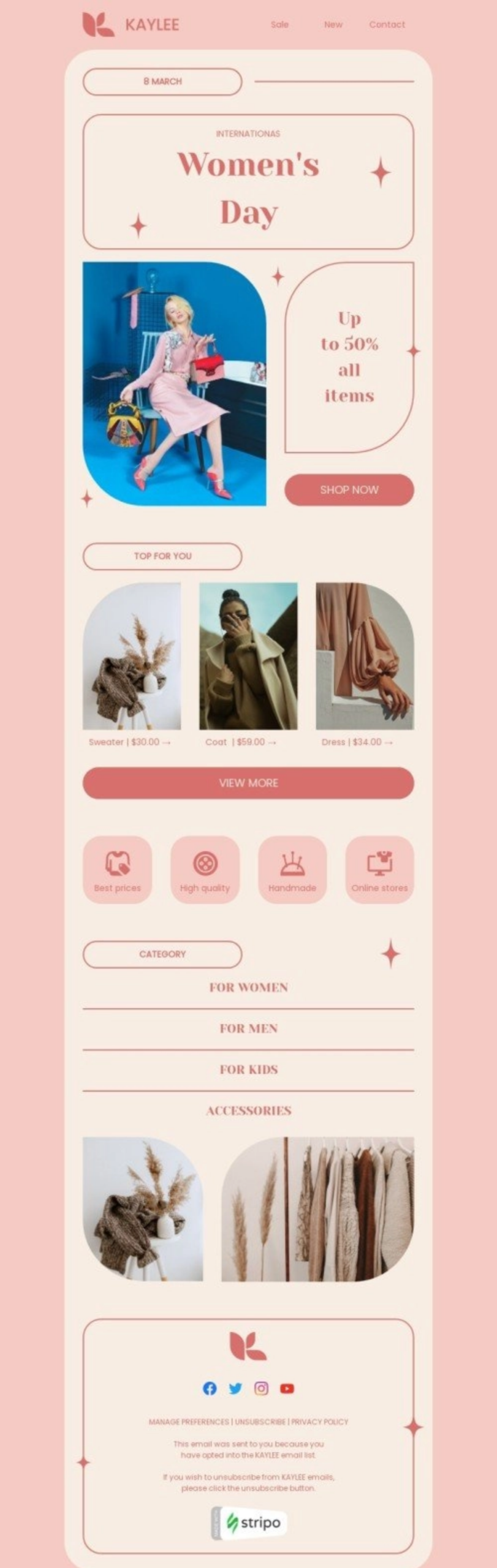 Women&rsquo;s Day Email Design | Email Template | Newsletter Design &mdash; Stripo.email