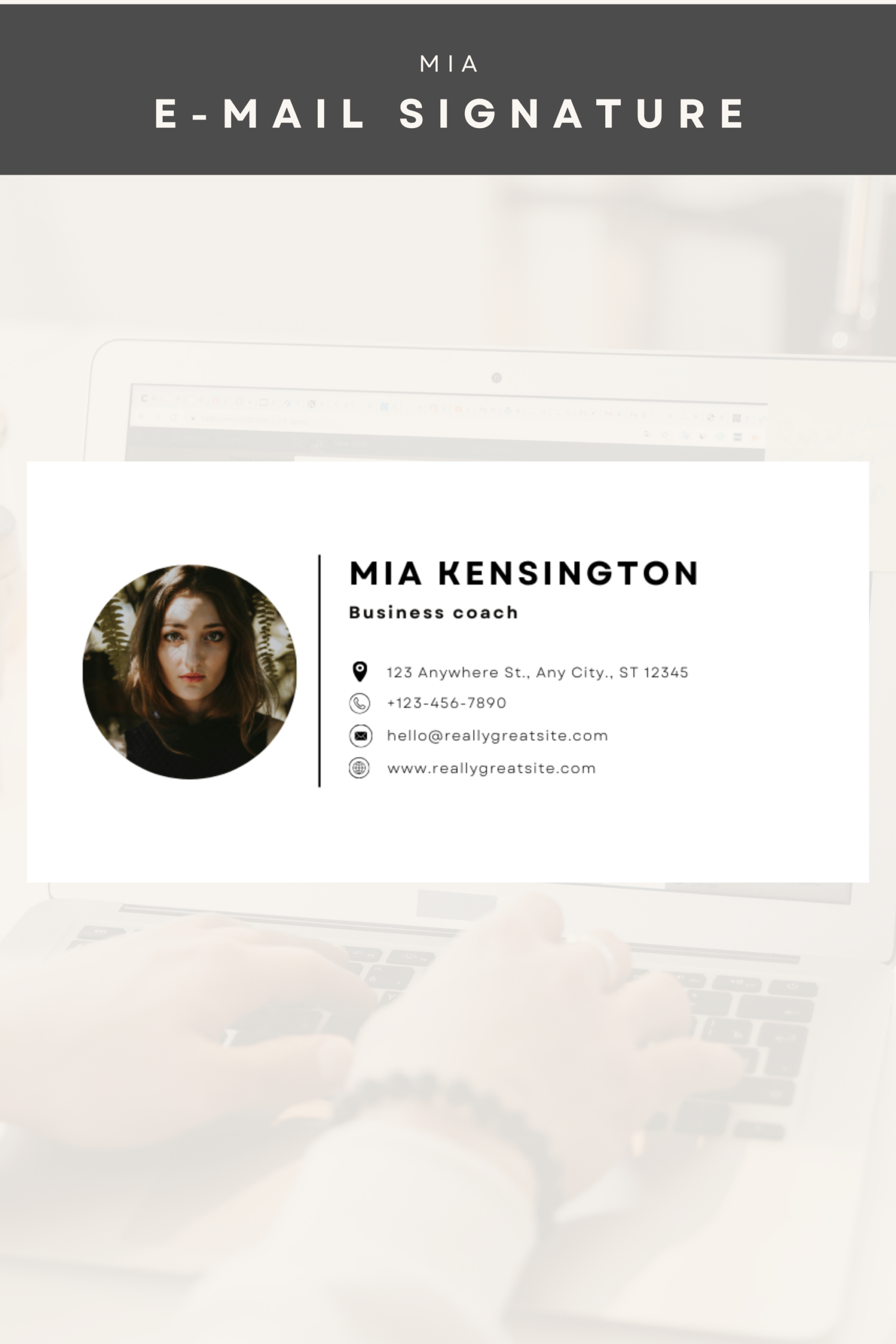 Professional Gmail Email Signature Template for Personal Branding & Coaching Business