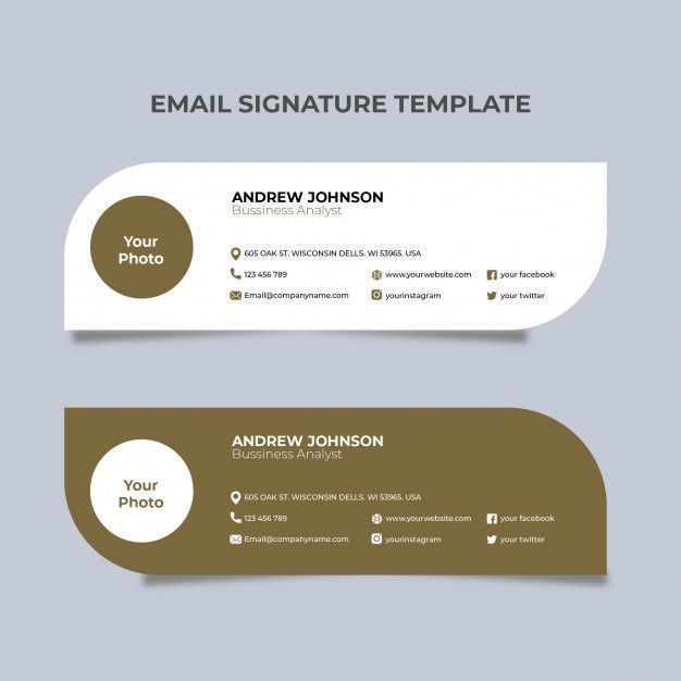 Premium Vector | White Gold Email Signature