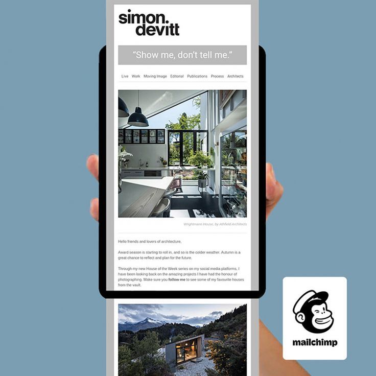 Mailchimp Newsletter for Simon Devitt Photographer of Architecture